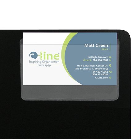 C-LINE PRODUCTS SelfAdhesive Business Card Holder, Top Load, 2 x 3 12, 10PK Set of 5 PK, 50PK 70257-BX